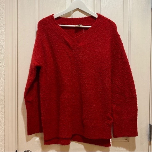 ANTHROPOLOGIE Clayton Sweater Top Red NWT XS New - Picture 6 of 7